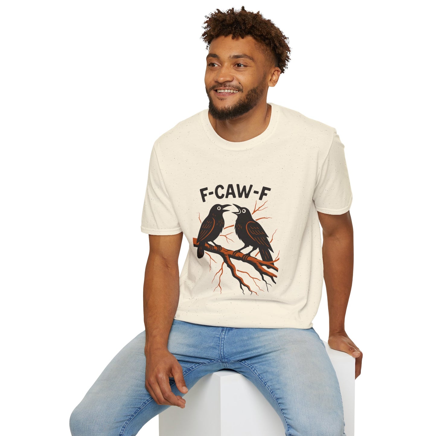“F-CAW-F” Crow Scream Therapy Tee – Unisex Fit for the Mentally Unwell & Majestic