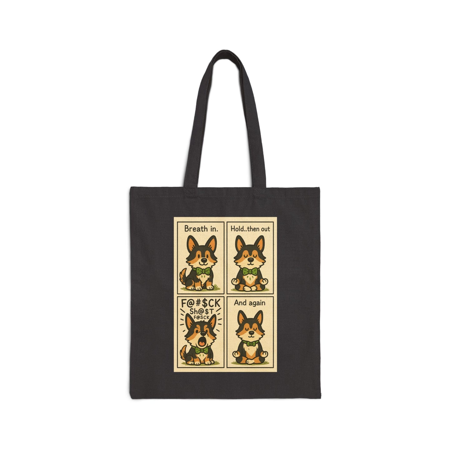 "Zen AF: Corgi Meditation Tote Bag"