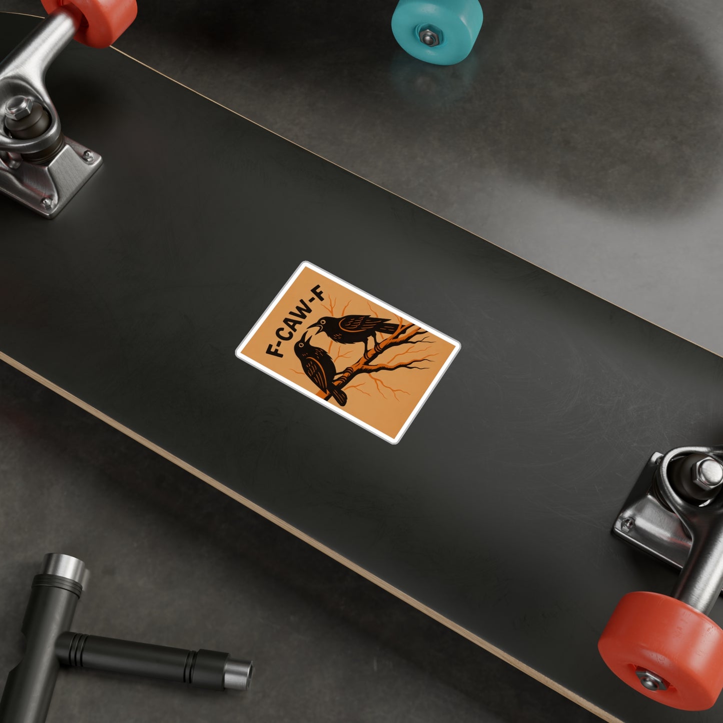 “F-CAW-F” Screaming Crow Sticker – Emotional Support Chaos, Now in Vinyl