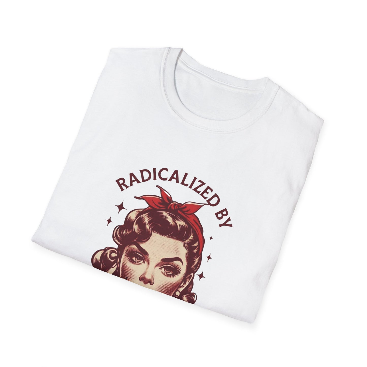 "Radicalized by Basic Decency" Retro Feminist Tee — Vintage Sass, Modern Morals