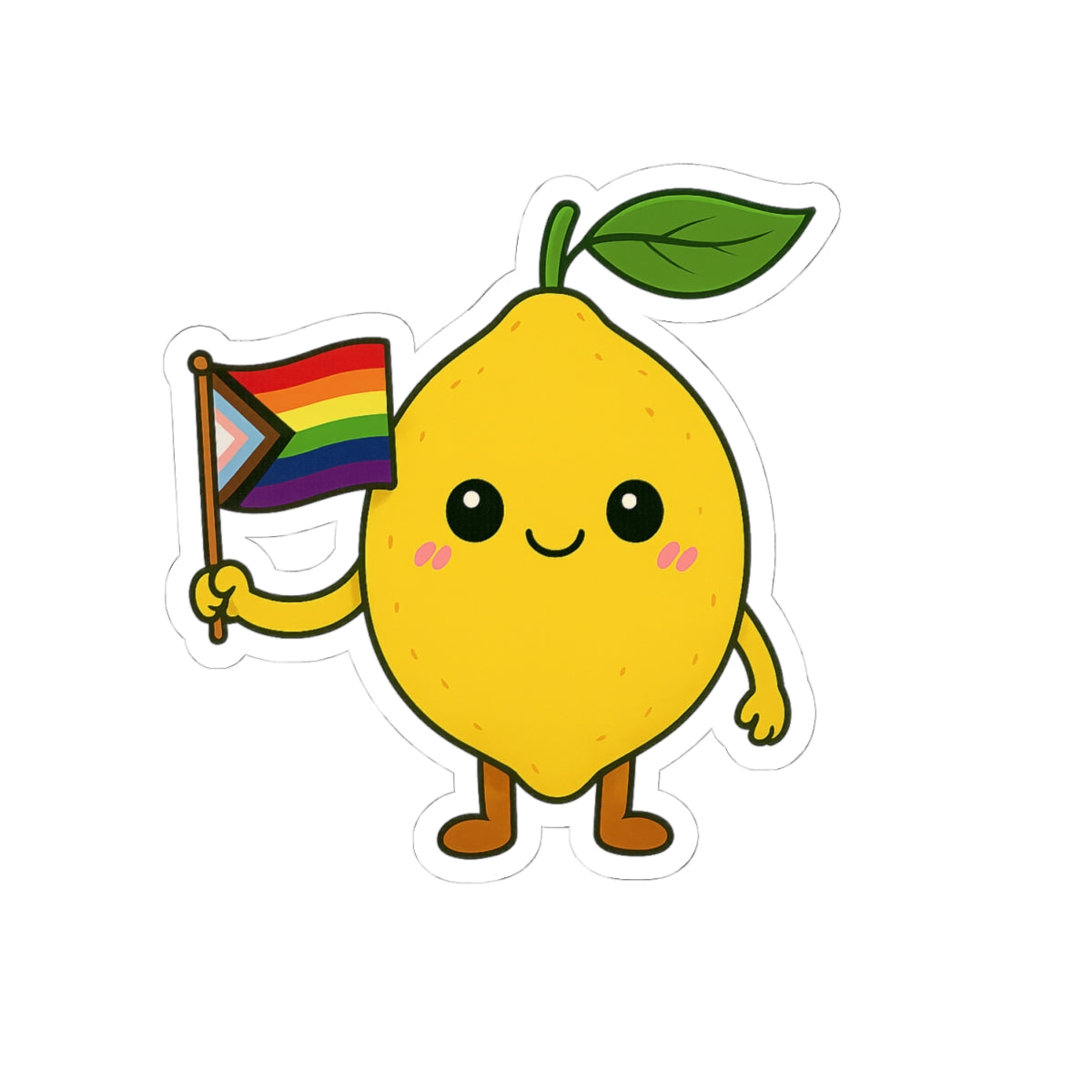 Cute Cartoon LGBTQ+ Lemon Sticker – Fun, Colorful, and Proud