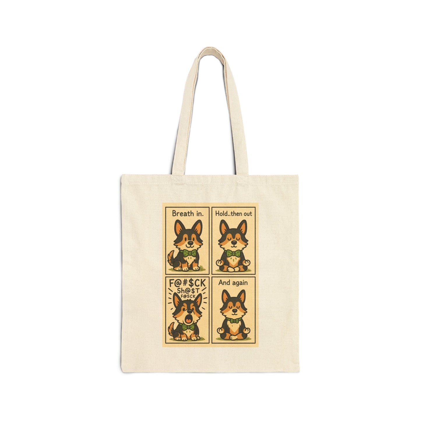 "Zen AF: Corgi Meditation Tote Bag"
