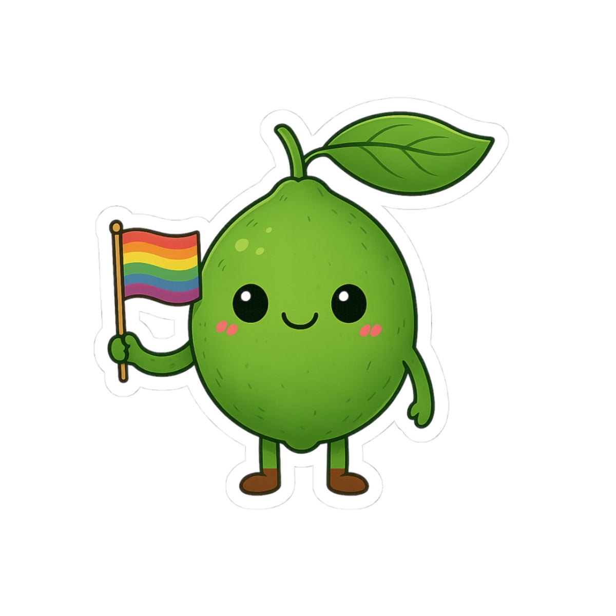 Cute Cartoon LGBTQ+ Lime Sticker – Fun, Colorful, and Proud