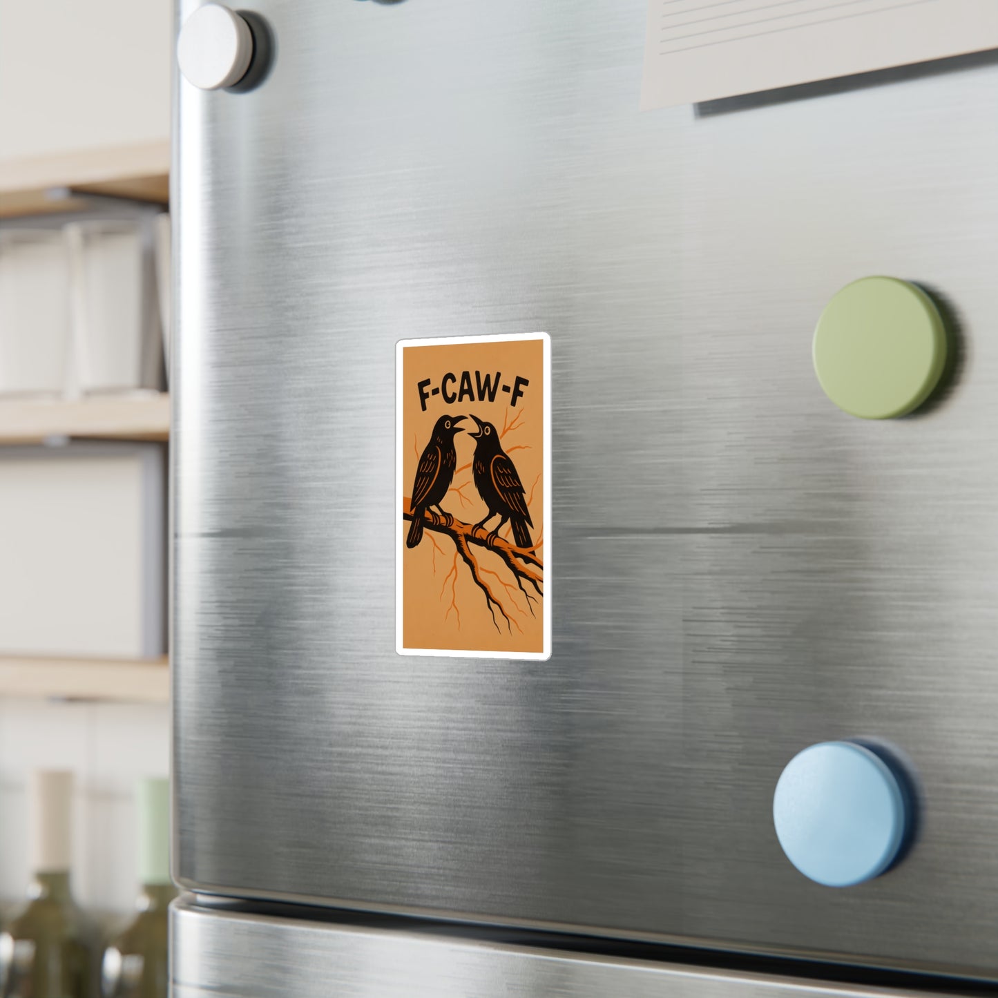 “F-CAW-F” Screaming Crow Sticker – Emotional Support Chaos, Now in Vinyl