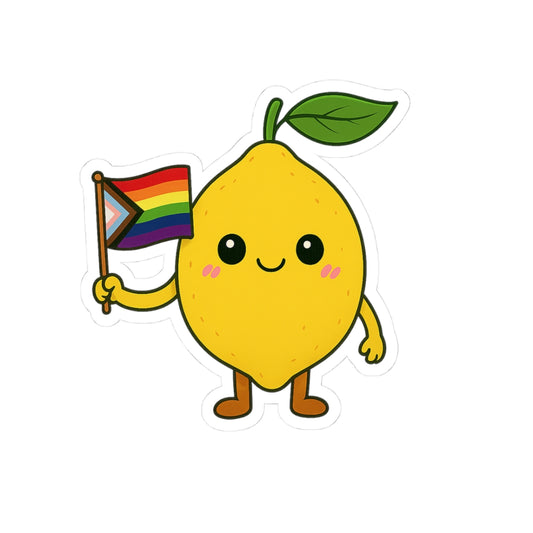 Cute Cartoon LGBTQ+ Lemon Sticker – Fun, Colorful, and Proud