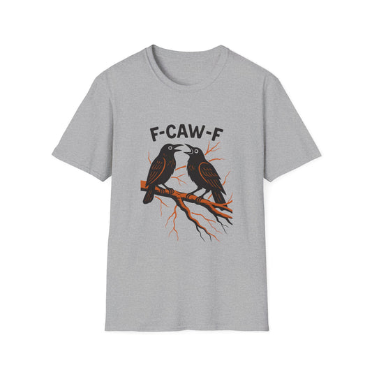 “F-CAW-F” Crow Scream Therapy Tee – Unisex Fit for the Mentally Unwell & Majestic