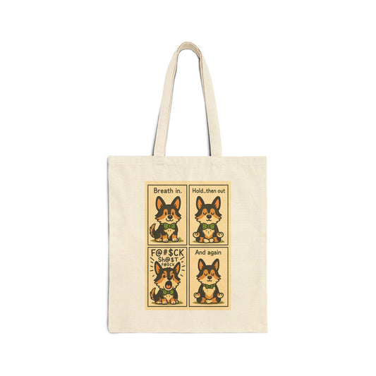 "Zen AF: Corgi Meditation Tote Bag"