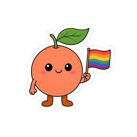 Cute Cartoon LGBTQ+ Grapefruit Sticker – Fun, Colorful, and Proud
